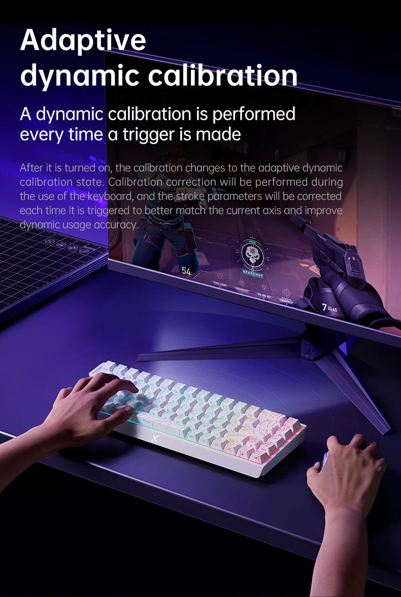 ACE60 Pro MCHOSE ACE68 Magnetic Keyboard Wired Mechanical for Gaming 0.01mm RapidTrigg 8000Hz SOCD/Rs 0.125ms 128K Sampling Rate
