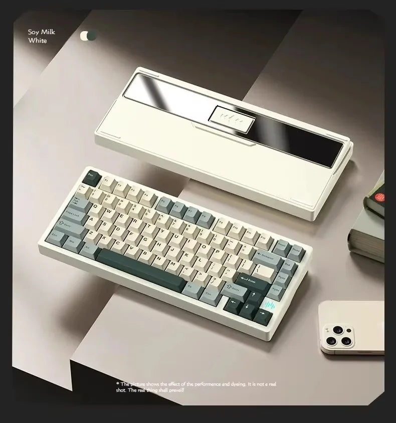 PMO WAVE75 Mechanical Gamer Keyboard RGB Customize Wireless USB/2.4G/Bluetooth 3Mode CNC Esports Gaming Keyboard Office Gifts