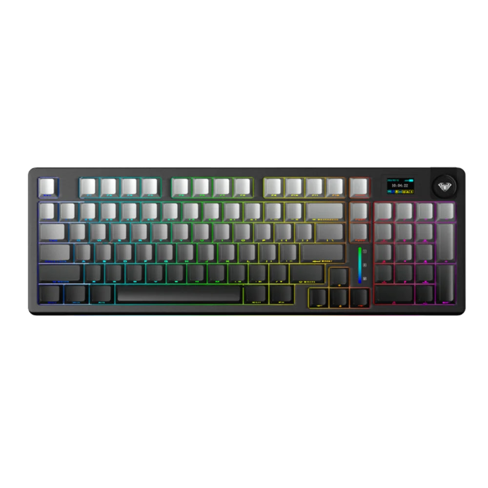 AULA S98pro Wireless Mechanical Keyboard Gasket Hot-swap Gaming Keyboard with Mini TFT Color Screen and Multi-function Knob