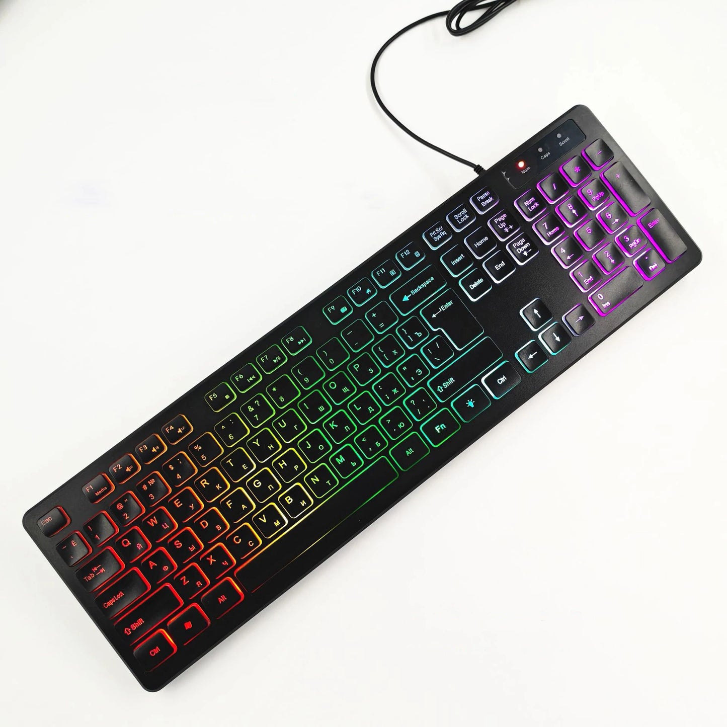 Computer Desktop Gaming Keyboard Light Backlit RGB Mute wired keyboard USB office home