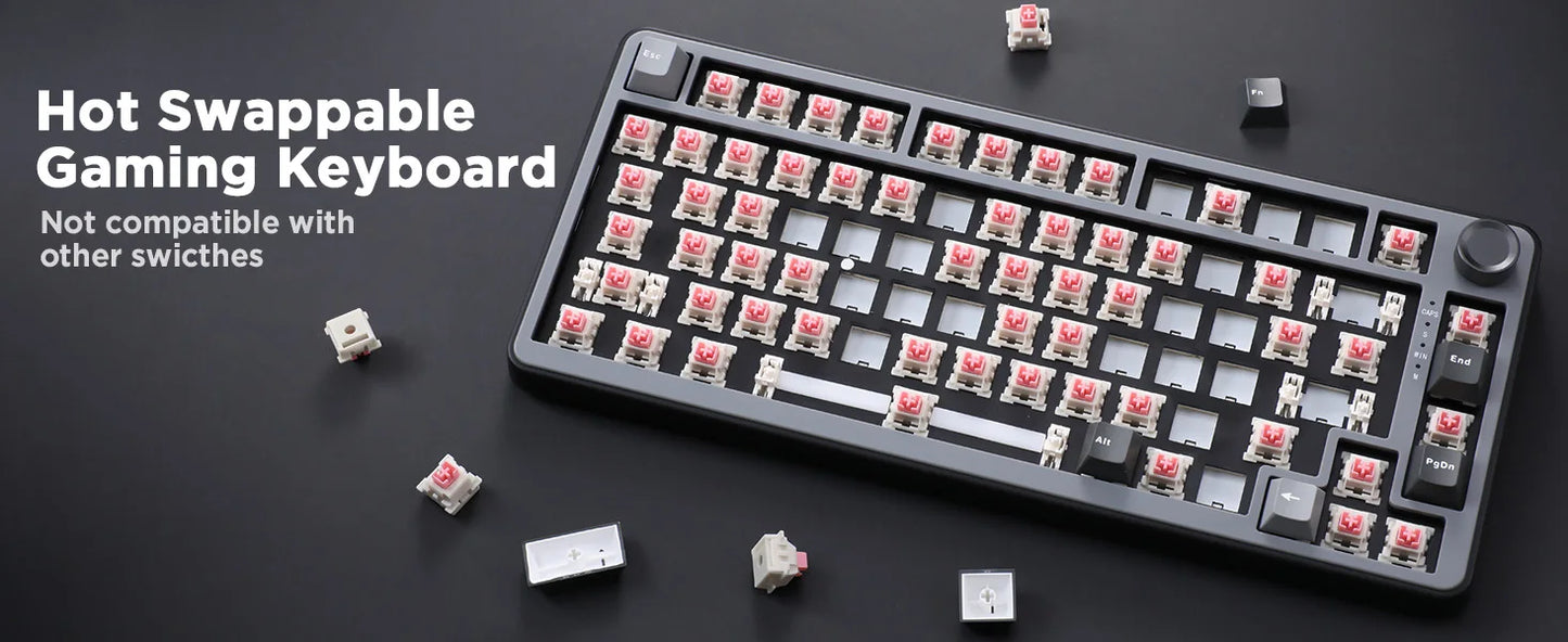 YUNZII RT75 Rapid Trigger Gaming Keyboard, Hall Effect Magnetic Mechanical Keyboards for Gamers, RGB 75% Keyboard for Mac/Win