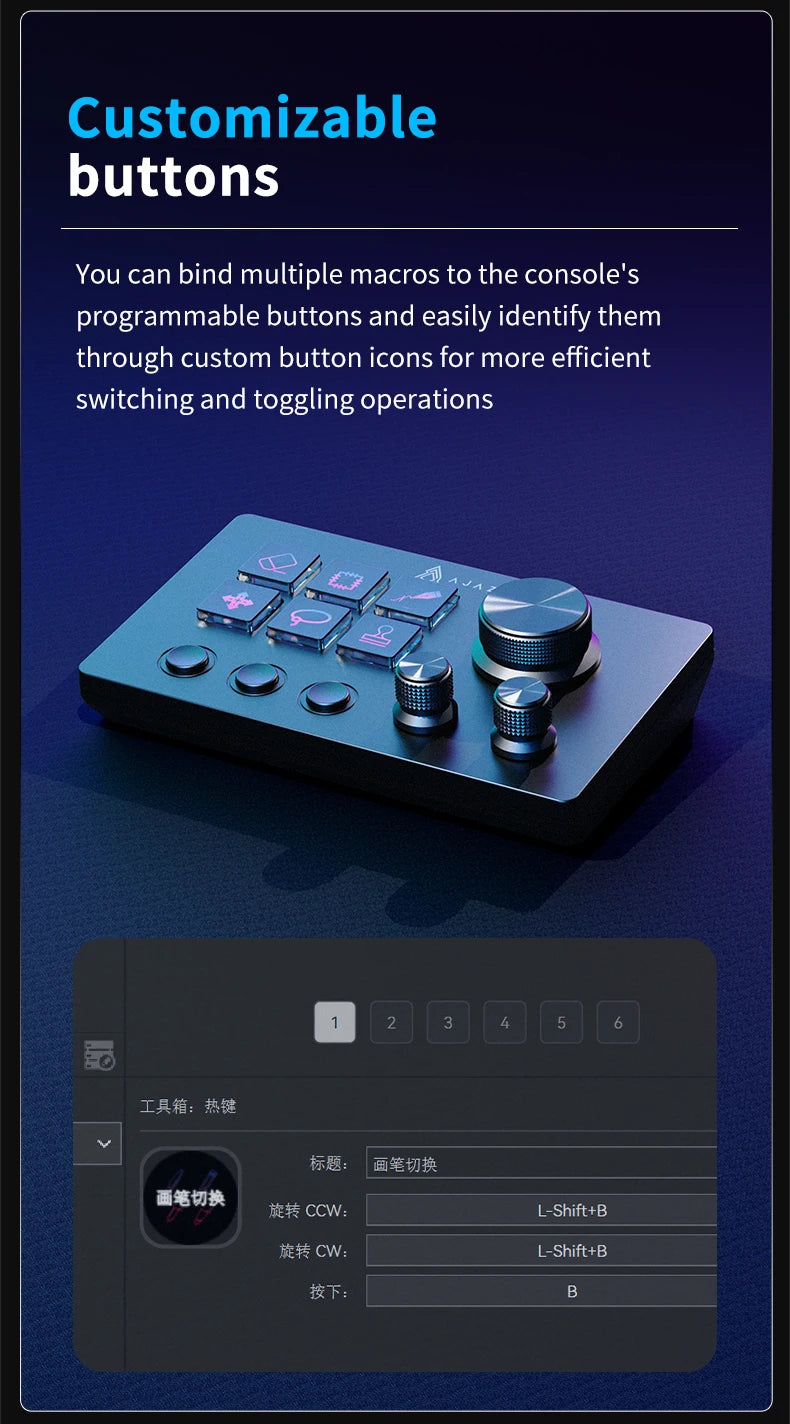 Ajazz AKP03E Programmable Macro Keyboard 12 Keys Mechanical Gaming Keyboard Custom Button Mini Keyboard For Multiple Scenario