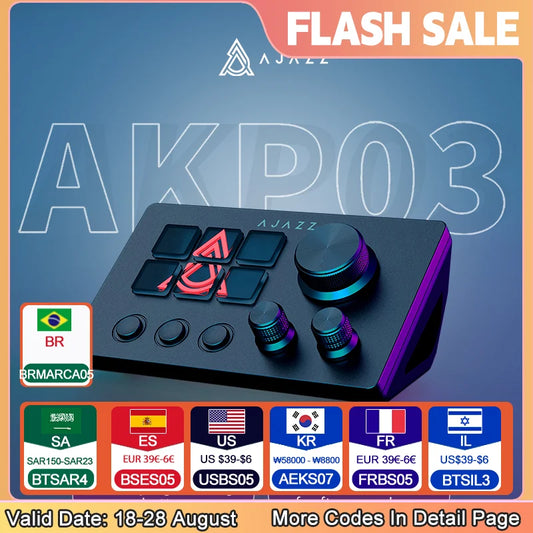 Ajazz  AKP03E Programmable Macro Keyboard 12 Keys Mechanical Gaming Keyboard Custom Button Mini Keyboard For Multiple Scenario