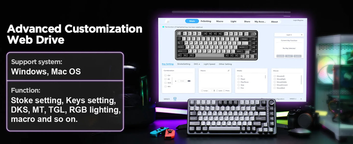 YUNZII RT75 Rapid Trigger Gaming Keyboard, Hall Effect Magnetic Mechanical Keyboards for Gamers, RGB 75% Keyboard for Mac/Win