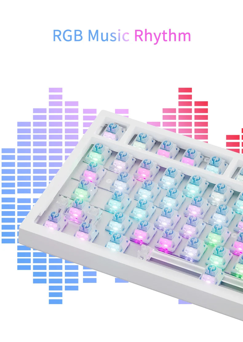 AJAZZ AK820 Pro Wired&Wireless Mechanical Gaming Keyboard Tri-Mode RGB Backlit Hot-Swappable Switches,70% Compact Layout,PC/Mac