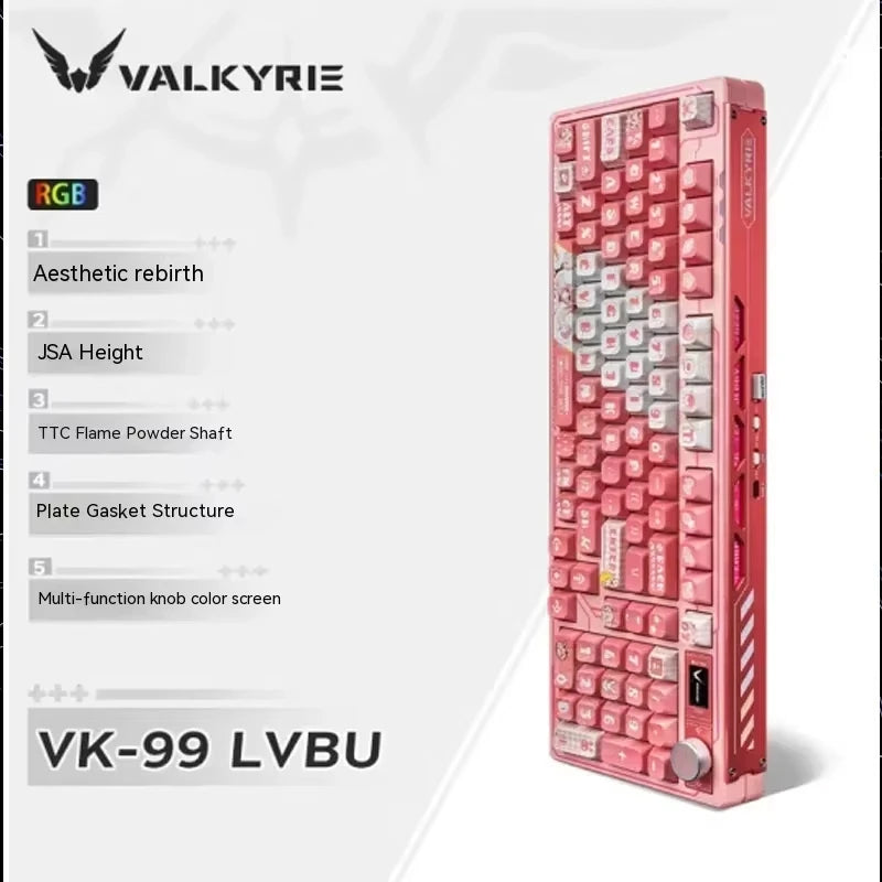 VALKYRIE VK99 Mechanical Keyboards RGB Wireless Bluetooth 2.4G Wired 3Mode Full Key Hot Swapping Gaming Keyboard Custom PC Gifts