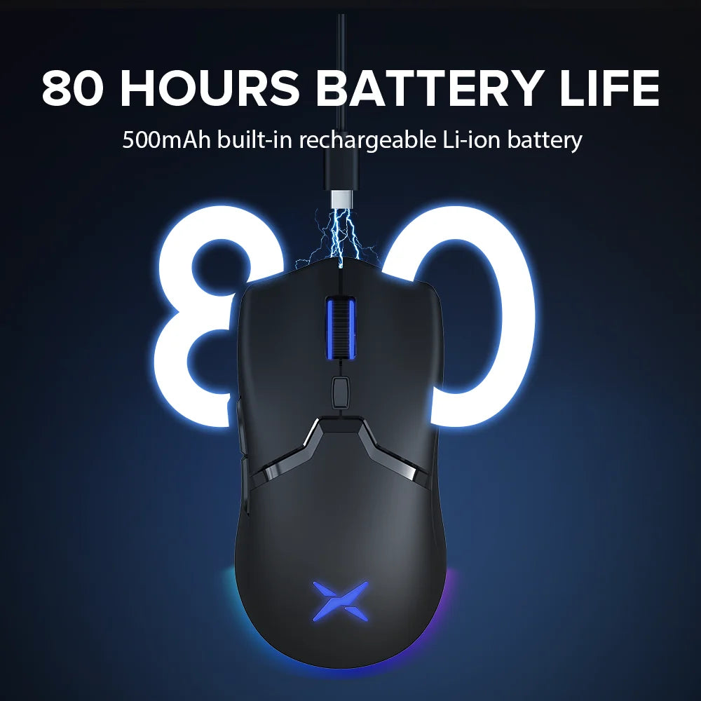 Delux M800PRO PAW3395 Wireless Gaming Mouse RGB light 26000DPI Wired Programmable Rechargeable Mice for PC Laptop Gamer