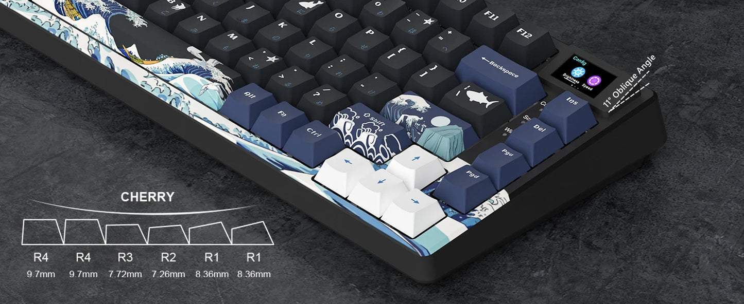 Womier S-K80 75% Keyboard with Color OLED Display Mechanical Gaming Keyboard Hot Swap Keyboard Gasket Mount RGB Custom Keyboard