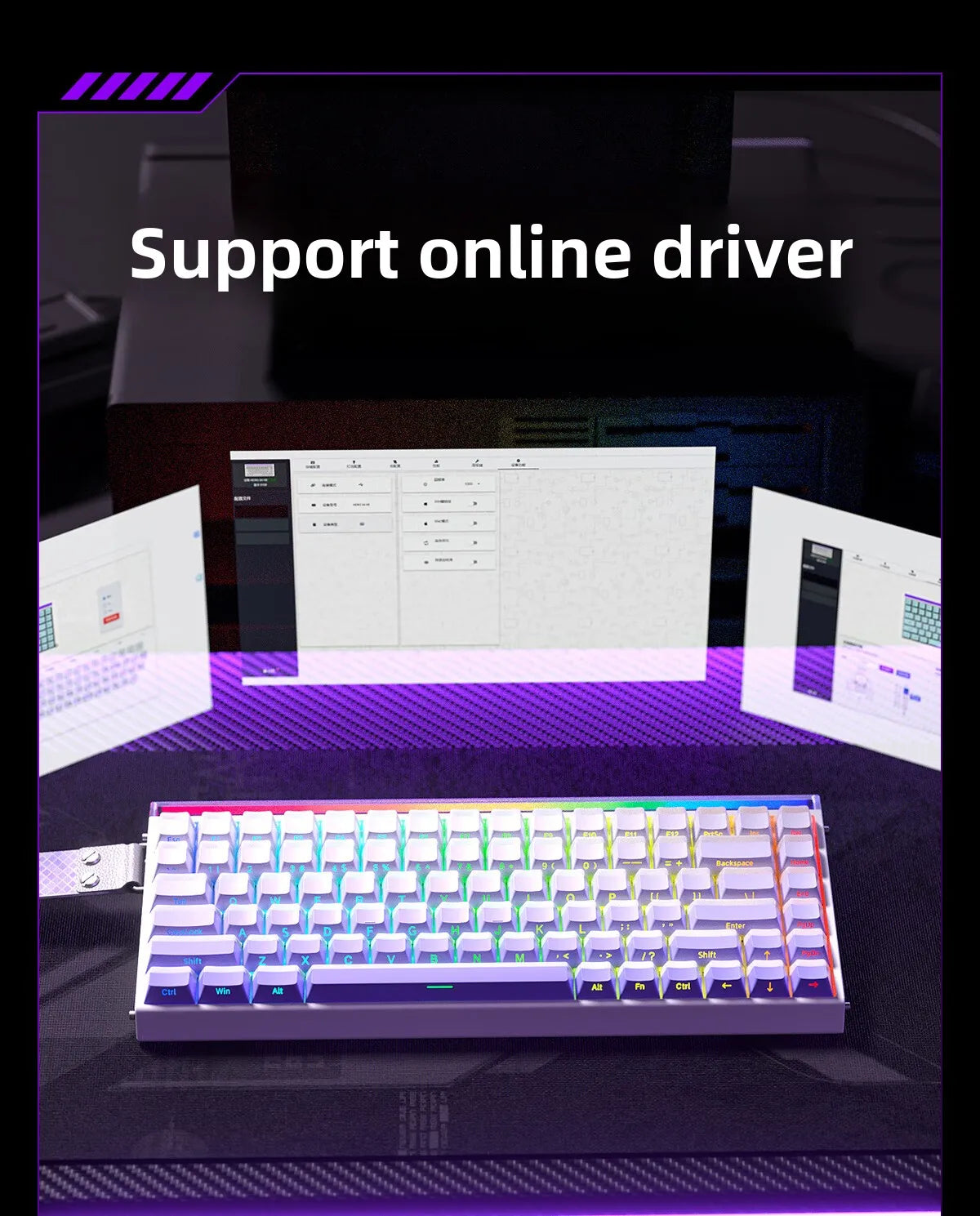 New AULA HERO 84HE 8K INSTOCK Magnetic Switch Gaming Keyboard E-sport Custom RGB Mechanical Keyboard Ergonomics Game Accessories