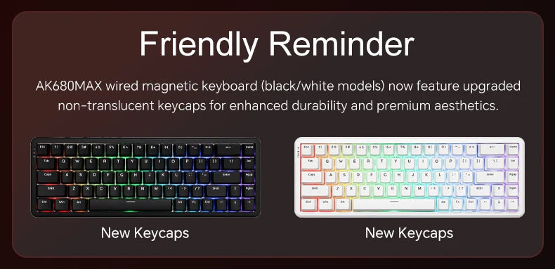 AJAZZ AK680 MAX Mechanical Keyboard HE Hall Effect Switch 60% 8k/1K RGB Wired/Wireless Gaming Rapid Trigger Magnetic Keyboard