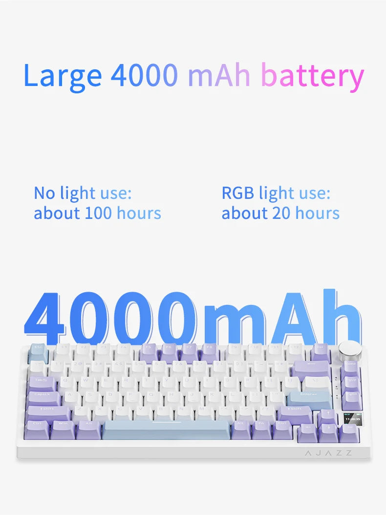 AJAZZ AK820 Pro Wired&Wireless Mechanical Gaming Keyboard Tri-Mode RGB Backlit Hot-Swappable Switches,70% Compact Layout,PC/Mac