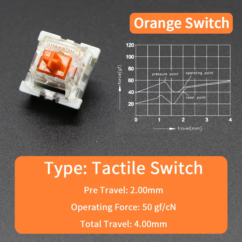 Outemu Switch for Keyboard 3Pin Linear Tactile Clicky Silent Switches for Mechanical Keyboards Gray White Red Blue Gaming Switch