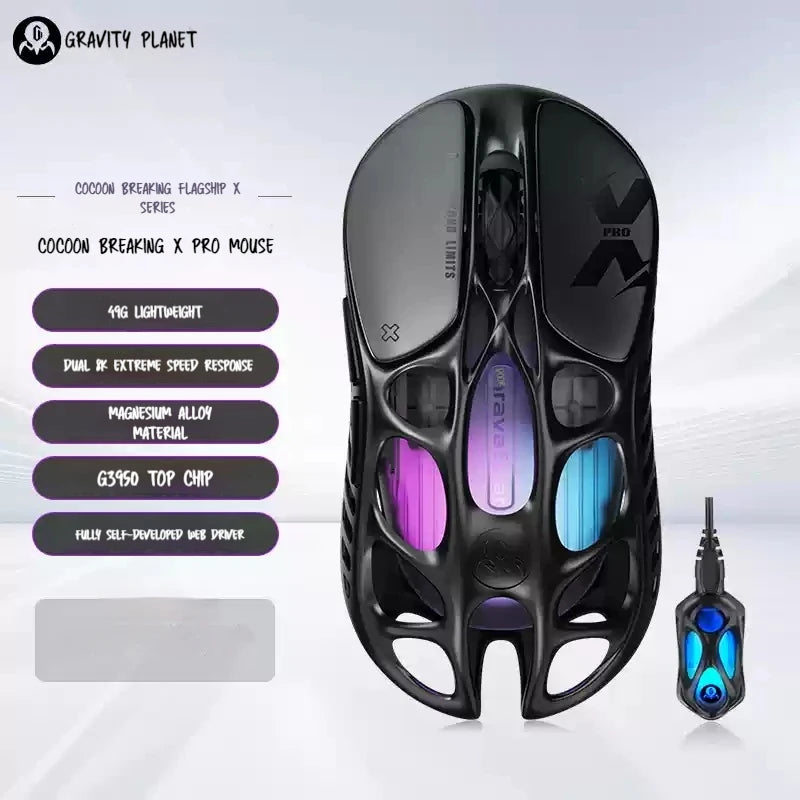 In Stock Gravastar Genuine M1 Gamer Mouse Magnesium Alloy Wireless Bluetooth Mouse 8k Receiver Rgb Low Latency Gaming Mice