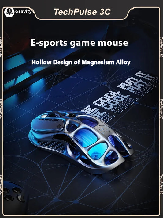 In Stock Gravastar Genuine M1 Gamer Mouse Magnesium Alloy Wireless Bluetooth Mouse 8k Receiver Rgb Low Latency Gaming Mice
