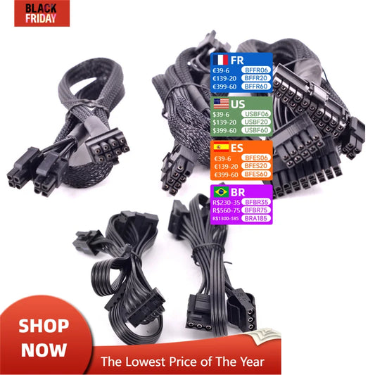 PCIe 8Pin 6+2Pin IDE SATA CPU 4+4Pin ATX 24Pin Power Supply for CORSAIR HX1200 HX1000 HX850 HX750 HX650 PLATINUM Full Modular