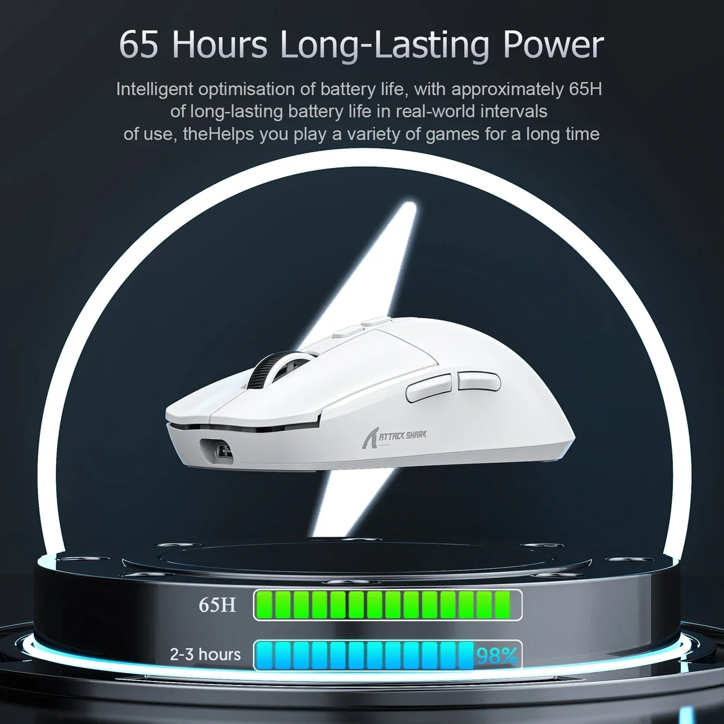 ATTACK SHARK X6 Mouse,PAW3395 Bluetooth Tri-Mode Connection,RGB Touch Magnetic Charging Base,Macro Gaming Mouse
