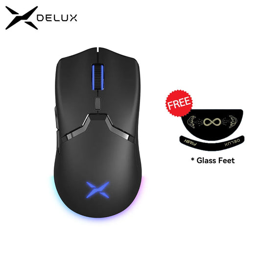 Delux M800PRO PAW3395 Wireless Gaming Mouse RGB light 26000DPI Wired Programmable Rechargeable Mice for PC Laptop Gamer