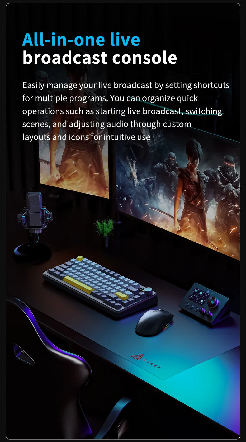 Ajazz AKP03E Programmable Macro Keyboard 12 Keys Mechanical Gaming Keyboard Custom Button Mini Keyboard For Multiple Scenario