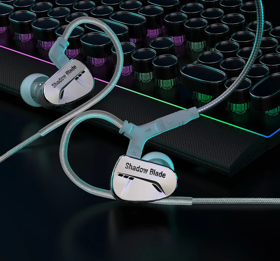 CVJ Shadow Blade In Ear Earphones 1DD+1 Vibration Switch Adjustable Gaming ports in-ear typec Hifi Headphones konoka Mermaid2