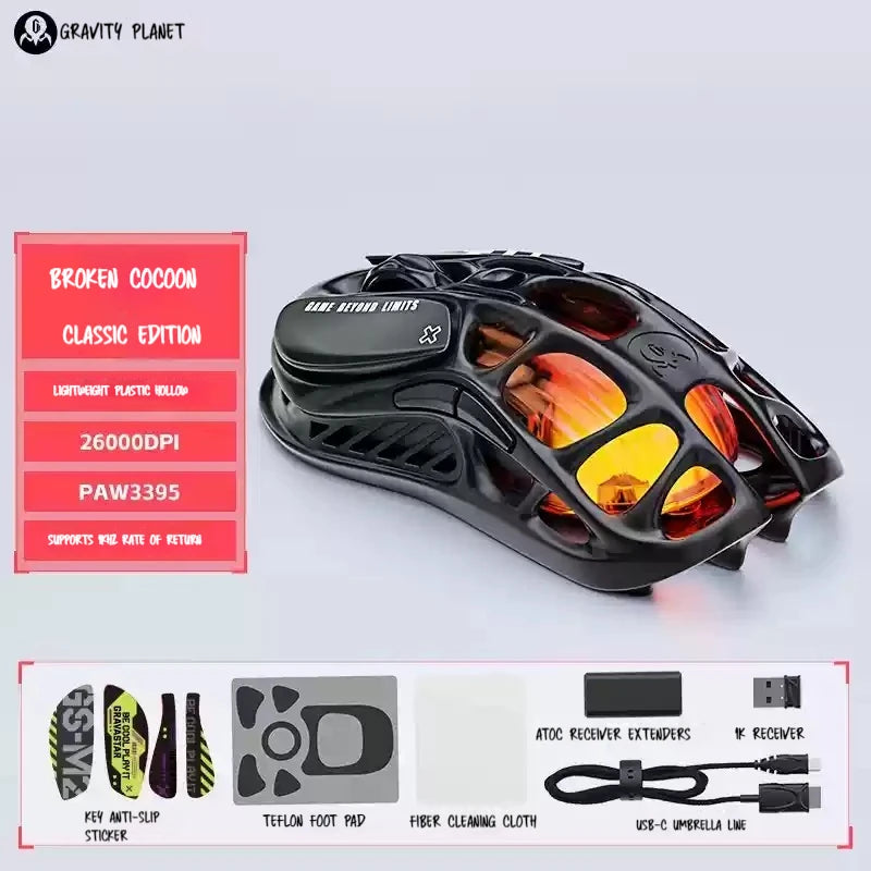 In Stock Gravastar Genuine M1 Gamer Mouse Magnesium Alloy Wireless Bluetooth Mouse 8k Receiver Rgb Low Latency Gaming Mice