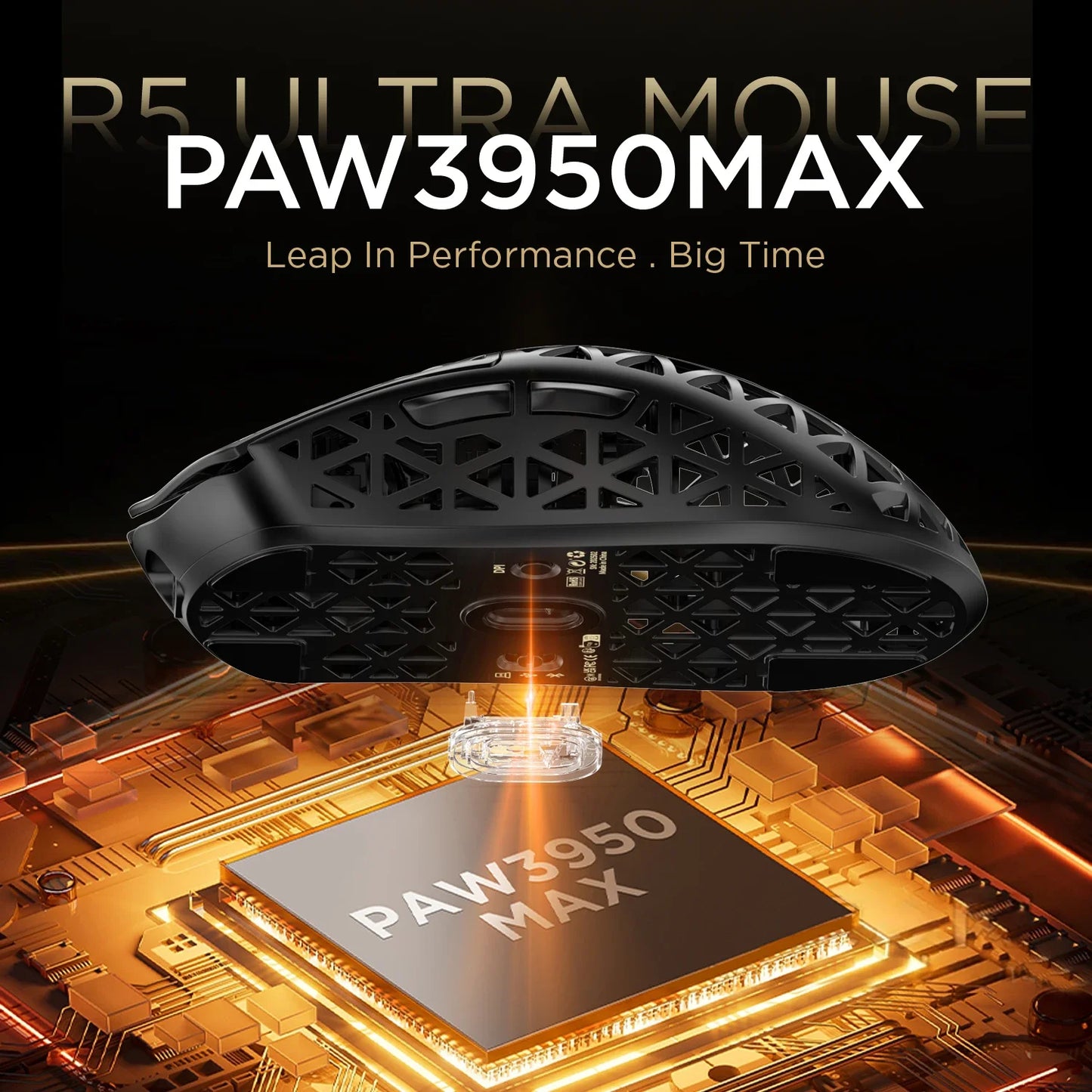 ATTACK SHARK R5 Ultra Carbon Fiber Wireless Gaming Mouse PixArt PAW3950MAX Gaming Sensor 42000DPI 8000Hz MCU Nordic 52840 For PC