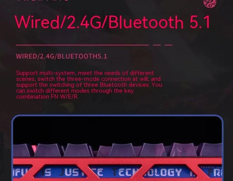 VALKYRIE VK99 Mechanical Keyboards RGB Wireless Bluetooth 2.4G Wired 3Mode Full Key Hot Swapping Gaming Keyboard Custom PC Gifts