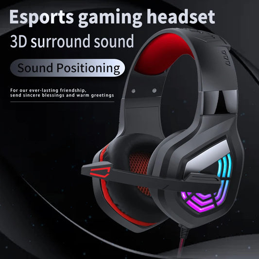 G7 LED Light Gaming Headset USB Stereo Surround Wired Headphone with Noise Reduction Mic Earphones for Computer PC Gamer
