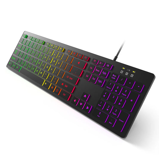 Computer Desktop Gaming Keyboard Light Backlit RGB Mute wired keyboard USB office home
