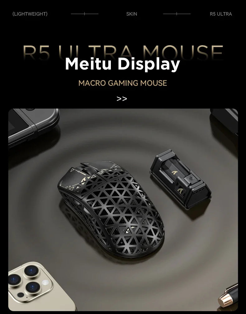 ATTACK SHARK R5 Ultra Carbon Fiber Wireless Gaming Mouse PixArt PAW3950MAX Gaming Sensor 42000DPI 8000Hz MCU Nordic 52840 For PC