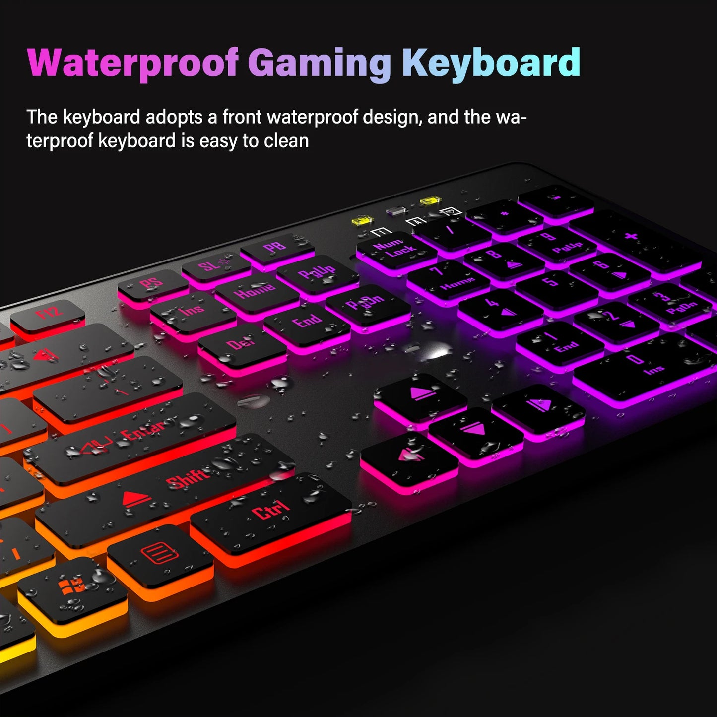 Computer Desktop Gaming Keyboard Light Backlit RGB Mute wired keyboard USB office home