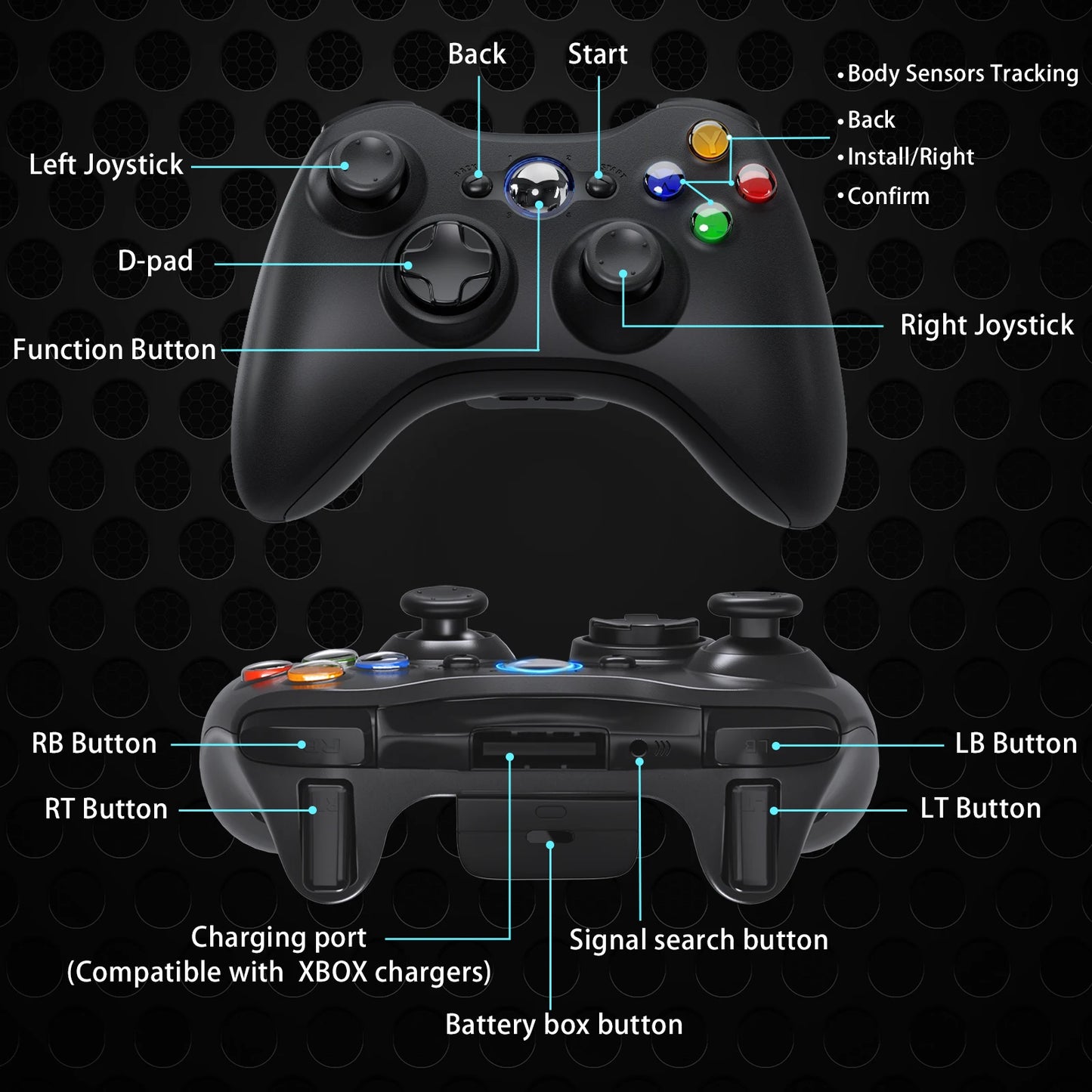 2.4G Xbox 360 Gamepad Wireless/Wired Controller Supports Xbox 360/360 Slim/Pc/Steam Gamepad For Pc Game Controller Joypad