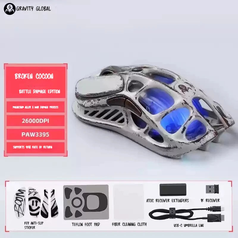 In Stock Gravastar Genuine M1 Gamer Mouse Magnesium Alloy Wireless Bluetooth Mouse 8k Receiver Rgb Low Latency Gaming Mice