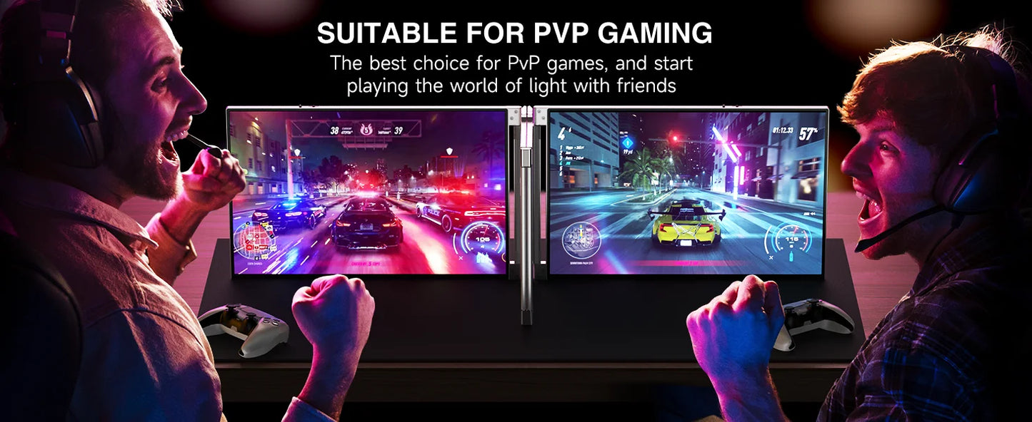 XIANWEI Portable Triple Monitor 14/15 inch Office Double Travel Dual Gaming Folding Extended Display Screen For Laptop Extension
