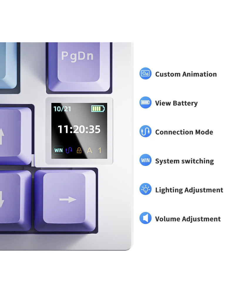 AJAZZ AK820 Pro Wired&Wireless Mechanical Gaming Keyboard Tri-Mode RGB Backlit Hot-Swappable Switches,70% Compact Layout,PC/Mac