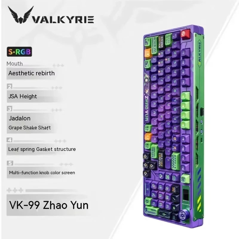 VALKYRIE VK99 Mechanical Keyboards RGB Wireless Bluetooth 2.4G Wired 3Mode Full Key Hot Swapping Gaming Keyboard Custom PC Gifts