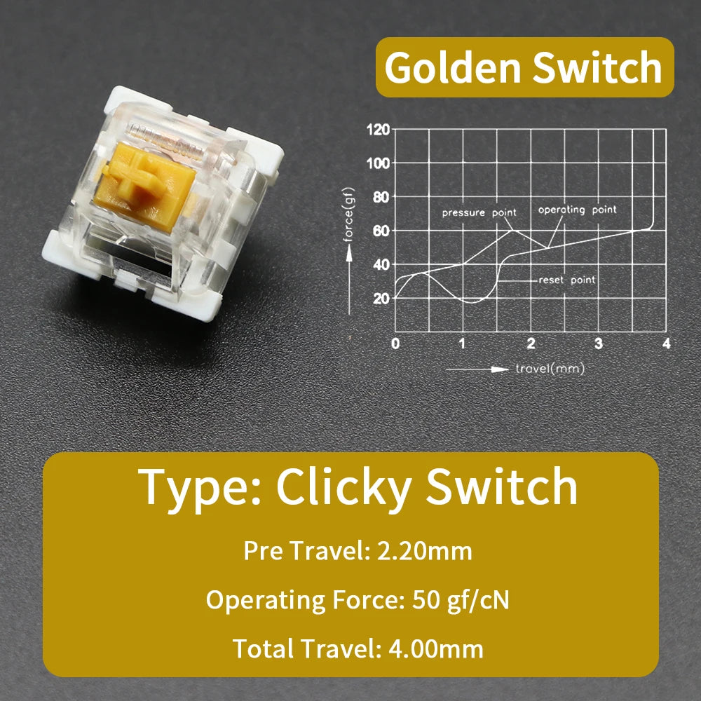 Outemu Switch for Keyboard 3Pin Linear Tactile Clicky Silent Switches for Mechanical Keyboards Gray White Red Blue Gaming Switch