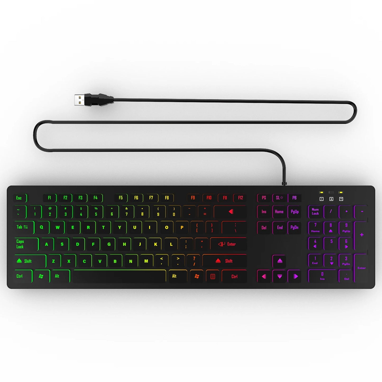 Computer Desktop Gaming Keyboard Light Backlit RGB Mute wired keyboard USB office home