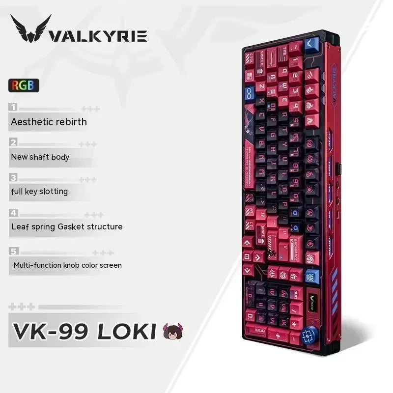 VALKYRIE VK99 Mechanical Keyboards RGB Wireless Bluetooth 2.4G Wired 3Mode Full Key Hot Swapping Gaming Keyboard Custom PC Gifts