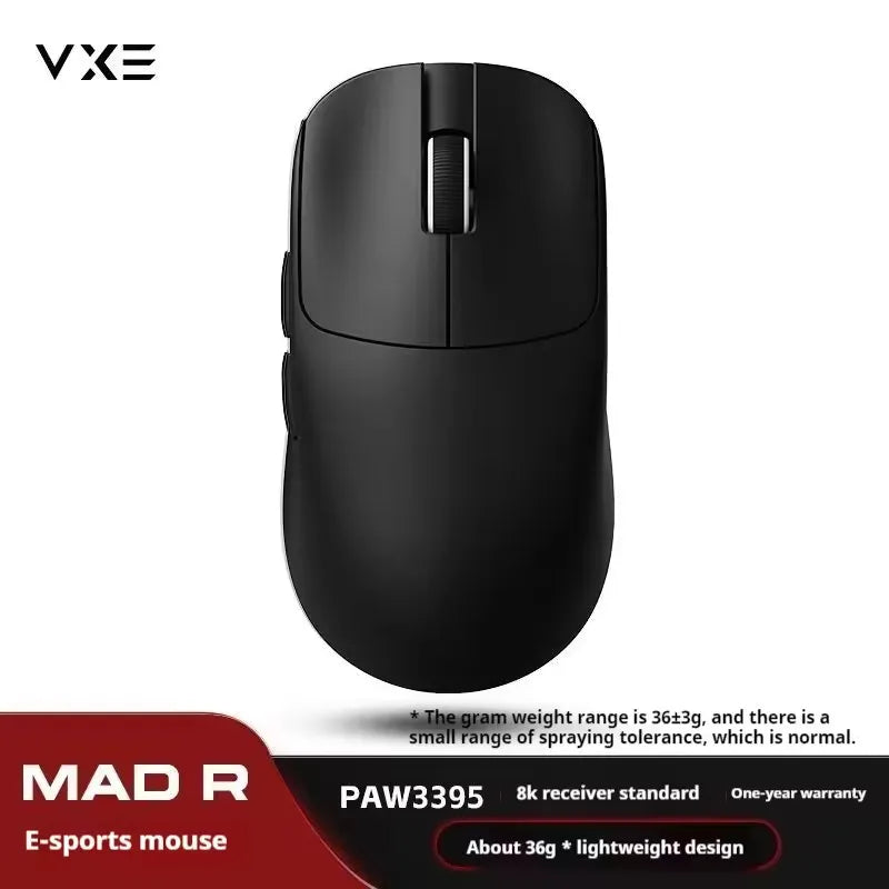 ATK VXE MAD R MAJOR Gaming E-Sports Mouse Ultra-lightweight Dual-Mode PAW3395/3950 Sensor Ergonomic Mice Standard 8K
