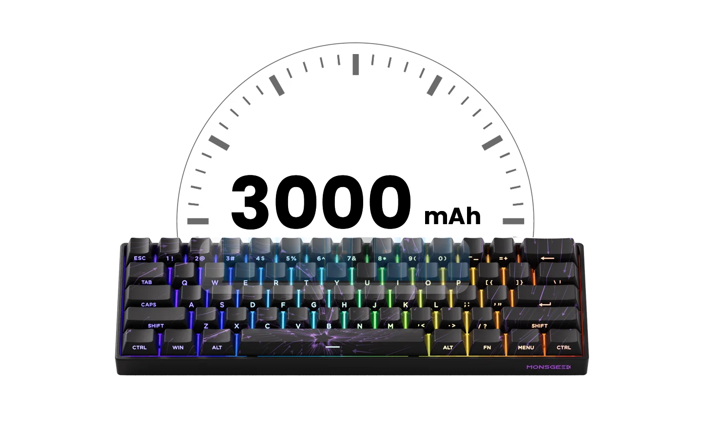 MONSGEEK FUN60 Mechanical Keyboard Magnetic Switch 60% Gaming Keyboard Rapid Trigger 0.01 mm 8K HE/TMR eSports Custom Keyboard