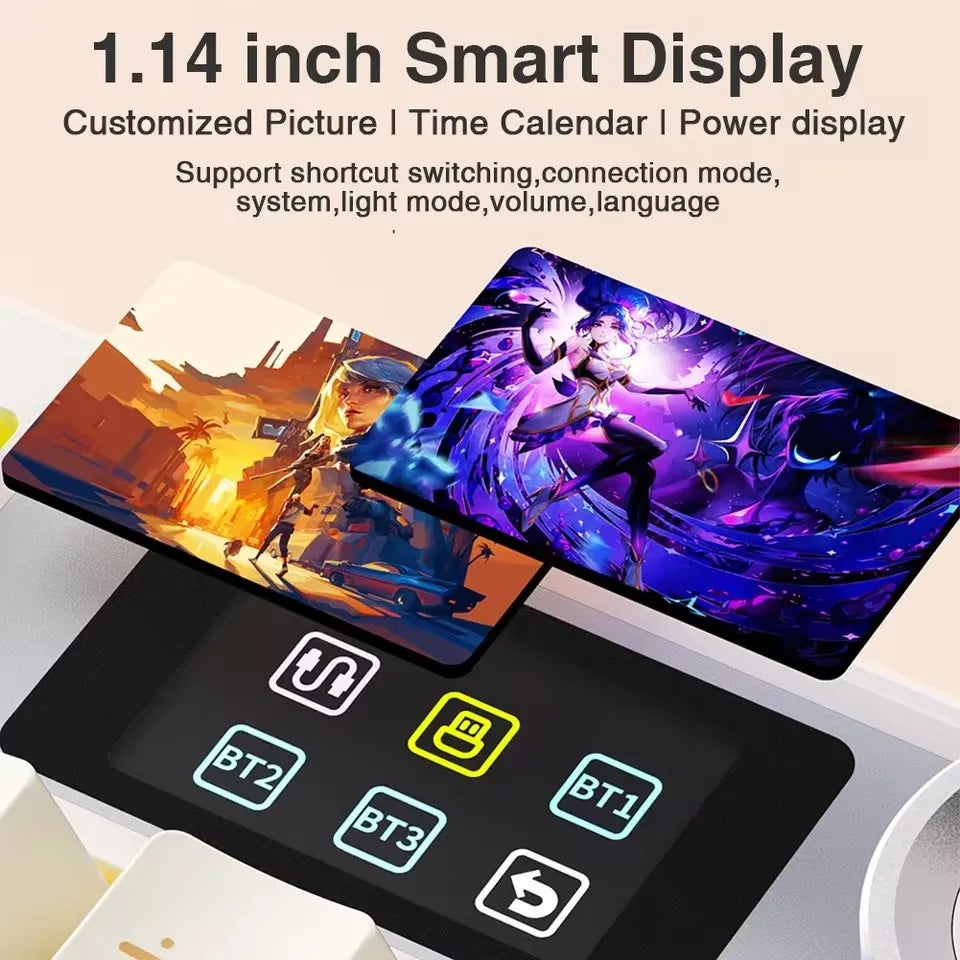 AULA F108 Pro Gaming Mechanical Keyboard Tri Mode Custom Multi-Knob Screen RGB Esports Wireless Keyboard with TFT Smart Display