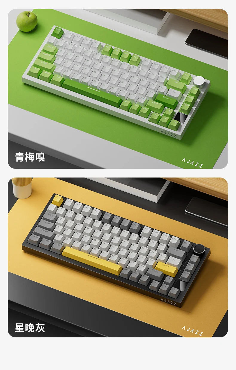 AJAZZ AK820 Pro Wired&Wireless Mechanical Gaming Keyboard Tri-Mode RGB Backlit Hot-Swappable Switches,70% Compact Layout,PC/Mac