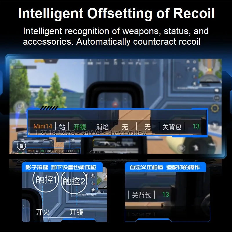 MEMO MB03 Pro Mobile Game Controller Joystick One-Click Equipment Swap Smart Recoil Control with Vibration for iOS and Android