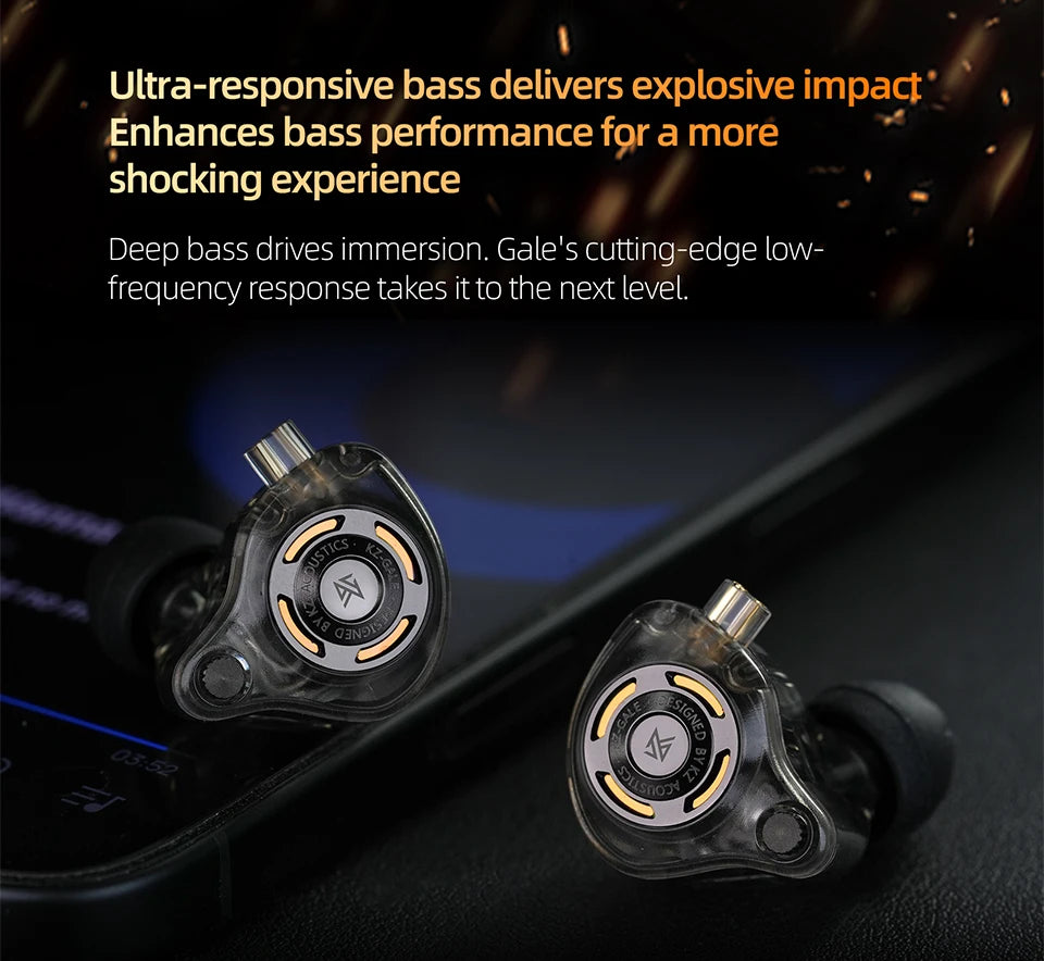 KZ Gale In-Ear Gaming Earphones E-sports Bass Metal Earbuds for Video Game Stage Live Sound Headphones