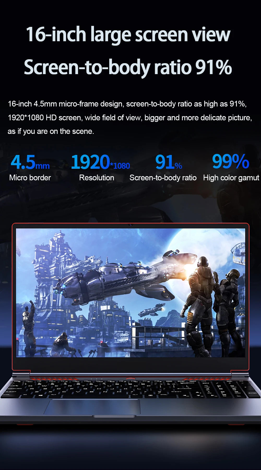 YSJMNPC Gaming Laptop Computer Intel Core i9-13900H NVIDIA RTX 4050 6G 16 Inch IPS 2*DDR5 MAX 64GB 2*M.2 PCIE SSD WIFI