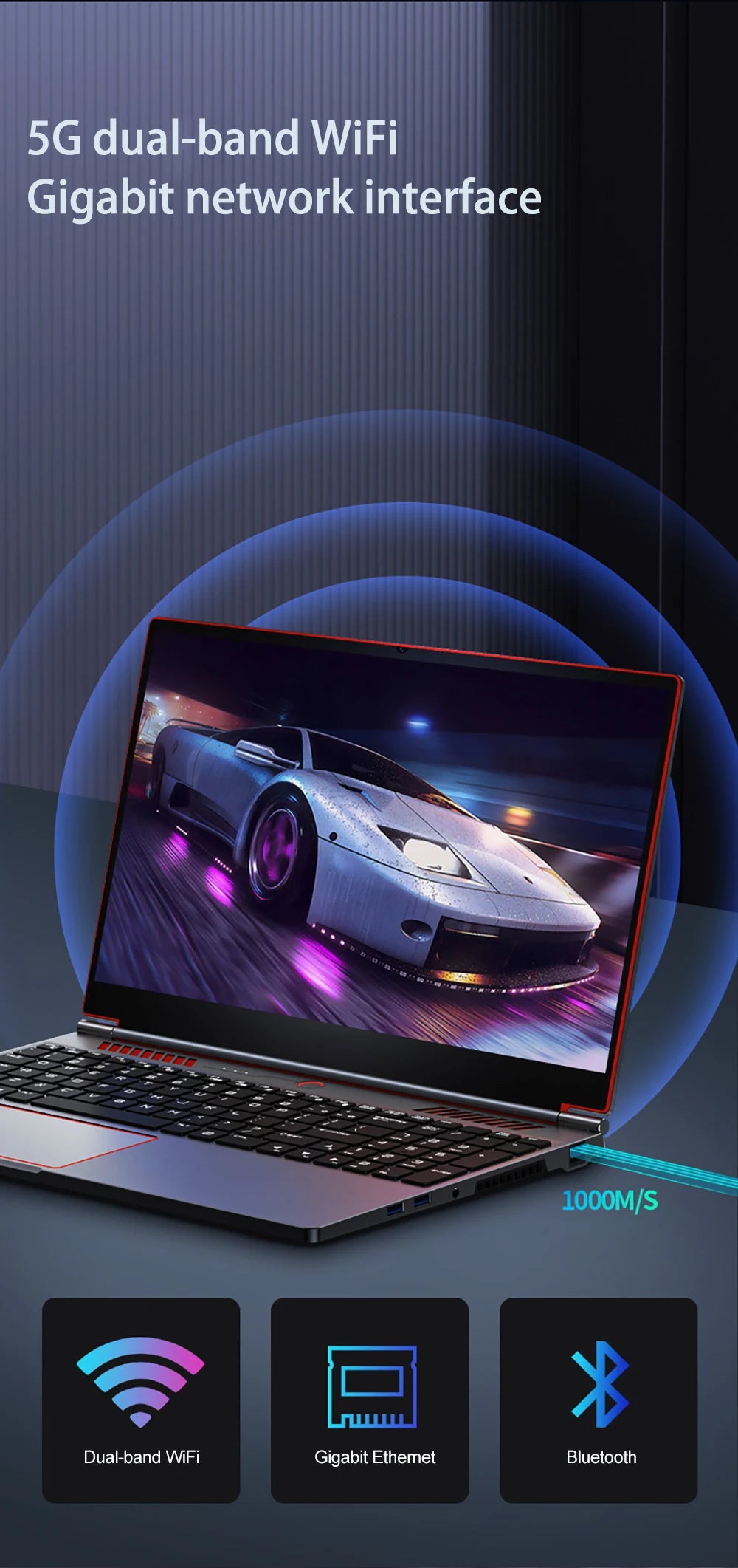 YSJMNPC Gaming Laptop Computer Intel Core i9-13900H NVIDIA RTX 4050 6G 16 Inch IPS 2*DDR5 MAX 64GB 2*M.2 PCIE SSD WIFI