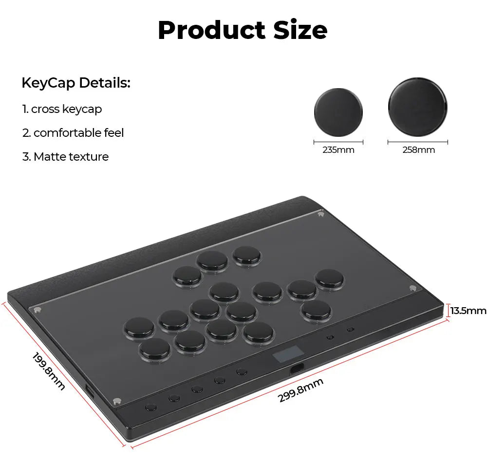 Haute42 C16 Magnetic Hitbox Leverless Arcade Stick Controller For Ps4 /PS5/Switch Button Rim Stickless Hitbox Fightstick