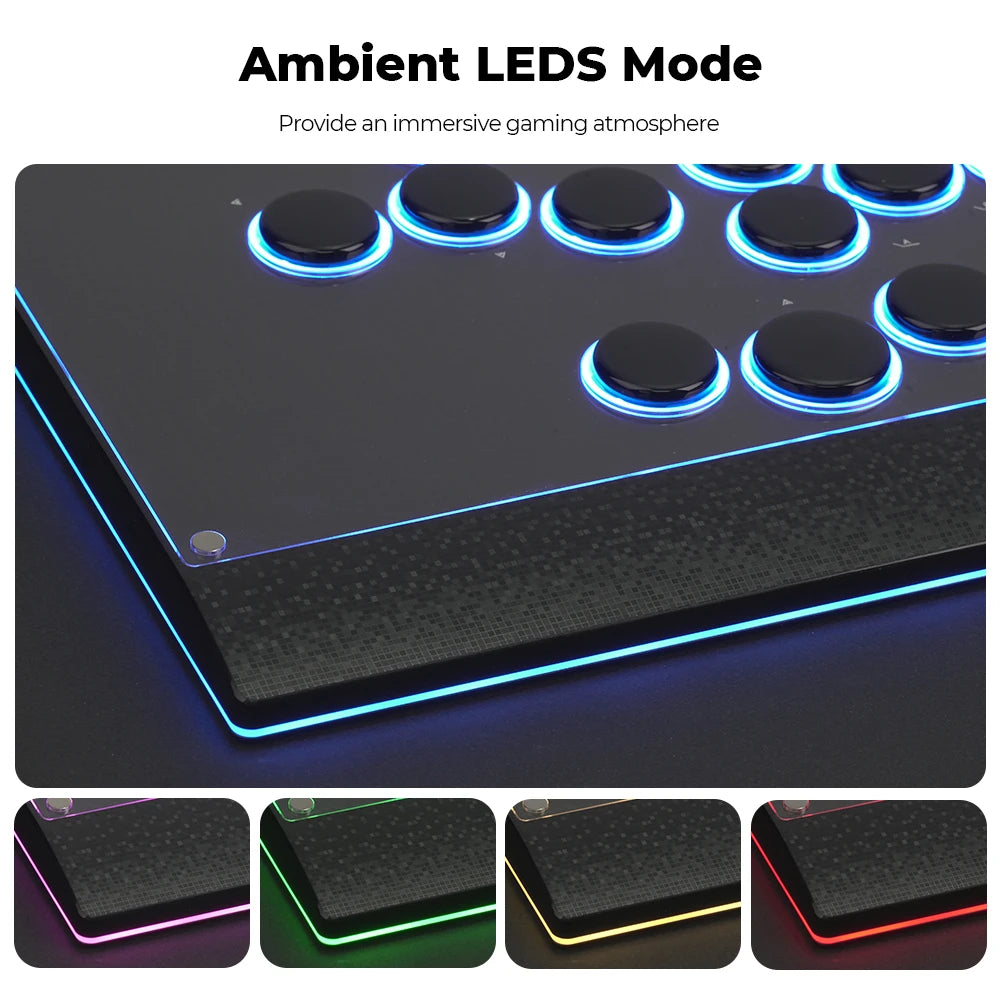 Haute42 C16 Magnetic Hitbox Leverless Arcade Stick Controller For Ps4 /PS5/Switch Button Rim Stickless Hitbox Fightstick