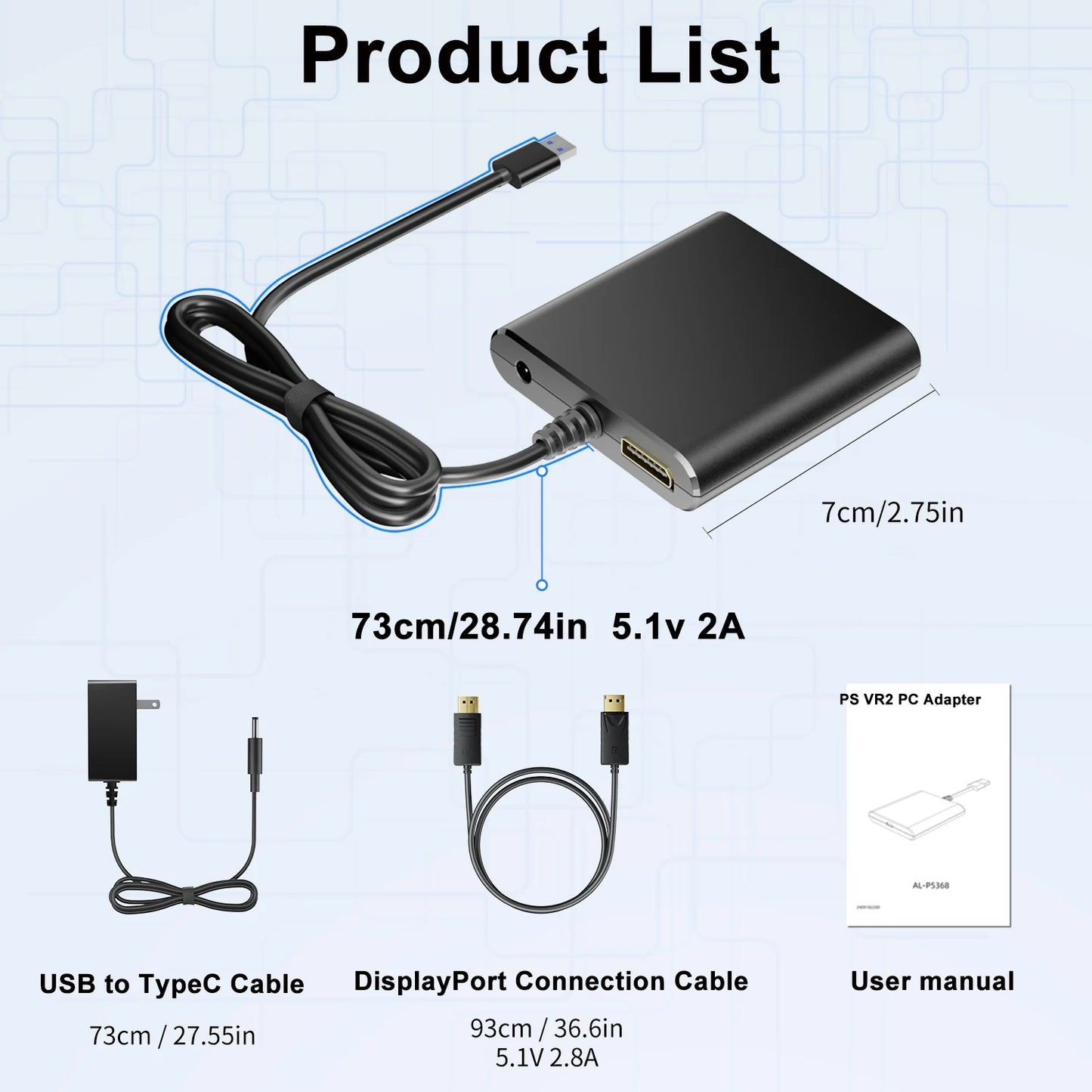 For PS VR2 PC Adapter Computer Adaptor For PS5 Console For Windows PC Converter For Steam Vr Games Adapter Gaming Accessoires