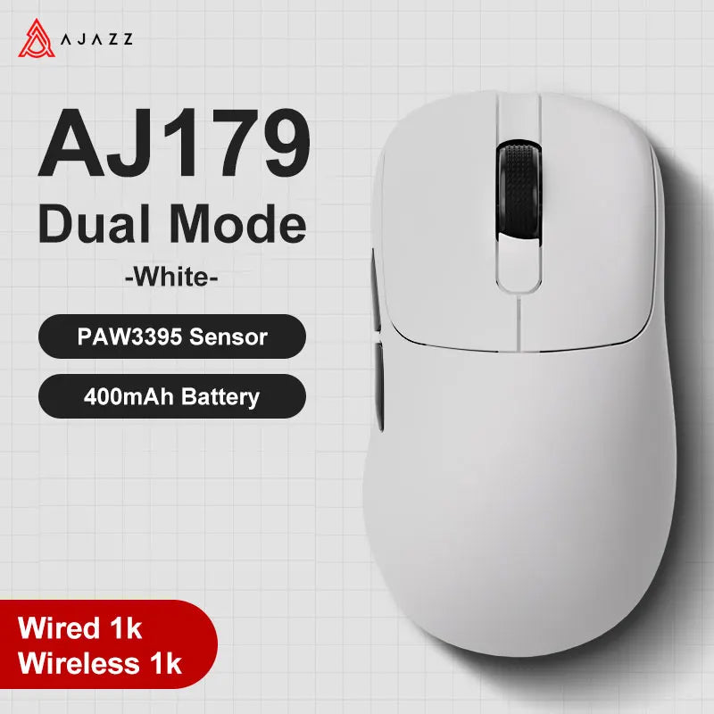 AJAZZ AJ179 PRO PAW3395 Lightweight Wired Wireless Mouse with Magnetic Charging Base Ergonomic Macro Gaming Mouse for PC Laptop